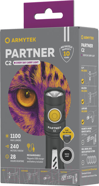 Изображение товара Фонарь Armytek Partner C2 Magnet USB XP-L HI / F07802C