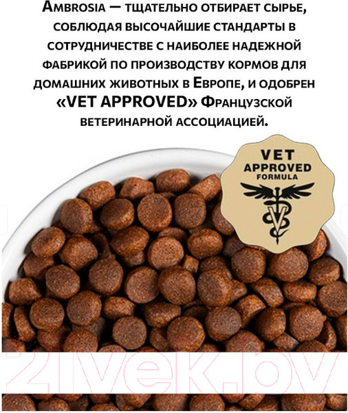 Изображение товара Сухой корм для собак Ambrosia Grain Free для всех пород с говядиной и лососем / U/ABS12 (12кг)