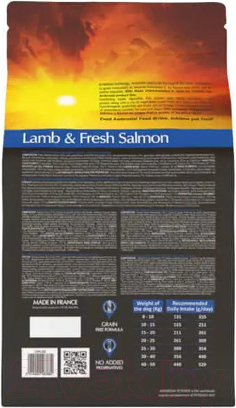 Изображение товара Сухой корм для собак Ambrosia Grain Free для всех пород с ягненком и лососем / U/ALS12 (12кг)