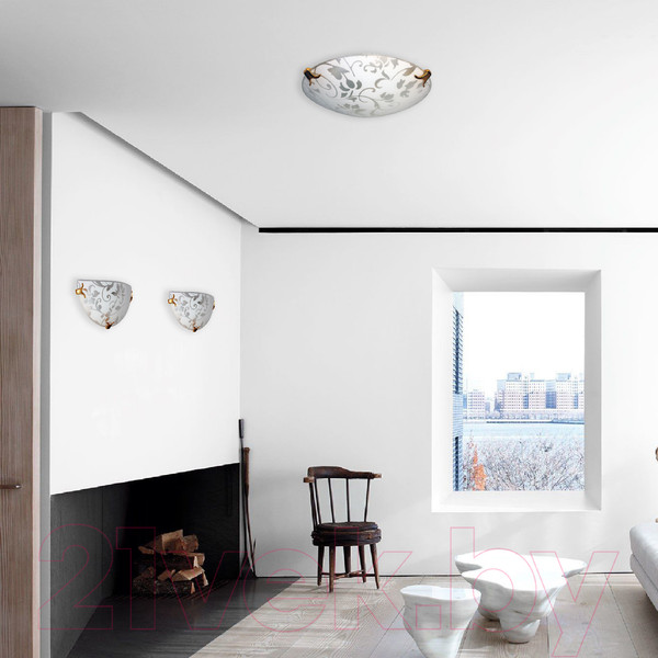 Изображение товара Светильник Элетех Эрика 300 НПБ 01-2х60-139 М16 (матовый белый/золото)