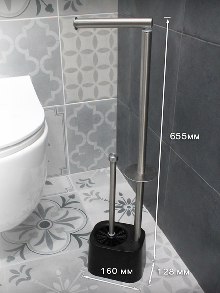 Изображение товара Стойка для туалетной бумаги с ершиком Caspian 90007