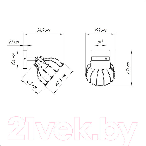 Изображение товара Бра Элетех Эстель 511 НББ 01-60-160 Е27 / 1005404799 (черный муар/медь)