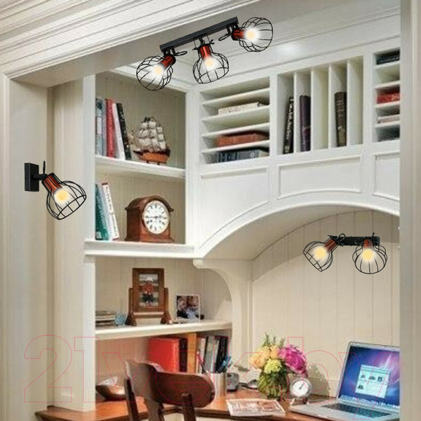 Изображение товара Бра Элетех Эстель 521 НББ 01-2х60-111 Е27 / 1005404800 (черный муар/медь)