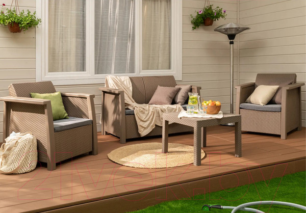 Изображение товара Комплект кресел садовых Keter Toledo Duo / 254010 (капучино)