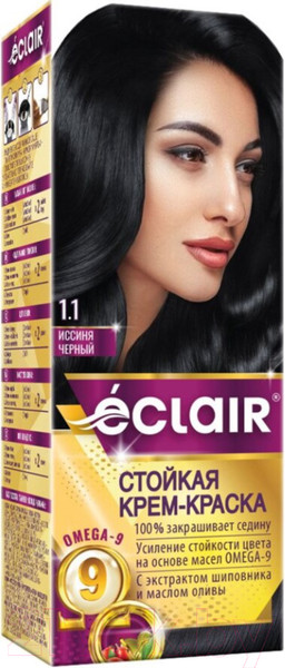 Изображение товара Крем-краска для волос Eclair 1.1 (иссиня черный)