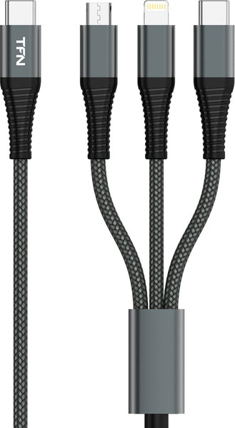 Изображение товара Кабель TFN 3в1 Type-C TFN-C-3IN1-USBC-GR (1.2м, серый)