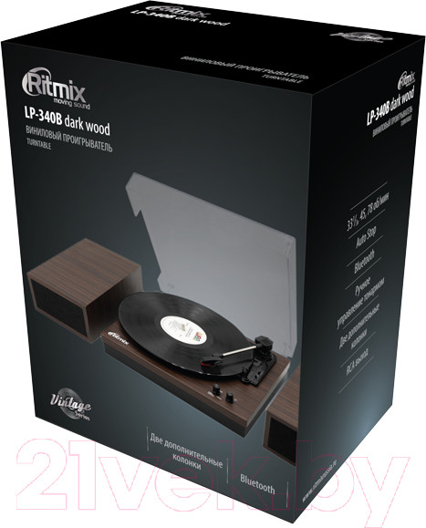 Изображение товара Проигрыватель виниловых пластинок Ritmix LP-340B (коричневый)
