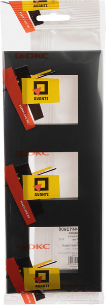 Изображение товара Рамка для выключателей и розеток DKC Avanti / 4412906 (черный матовый)