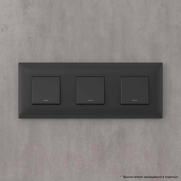 Изображение товара Рамка для выключателей и розеток DKC Avanti / 4412906 (черный матовый)