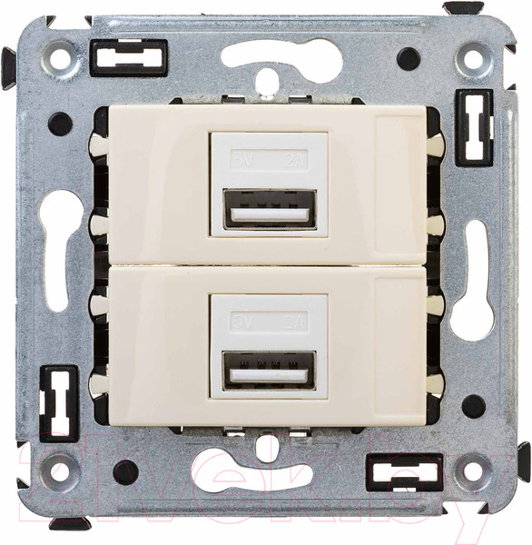Изображение товара Розетка DKC Avanti USB 4405543 (ванильная дымка)