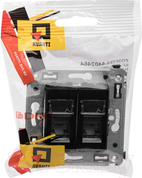 Изображение товара Розетка DKC Avanti RJ-45 / 4402464 (черный квадрат)