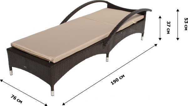 Изображение товара Шезлонг Garden Story Мальта-2 / M002-2023 (ротанг искусственный коричневый/бежевый)