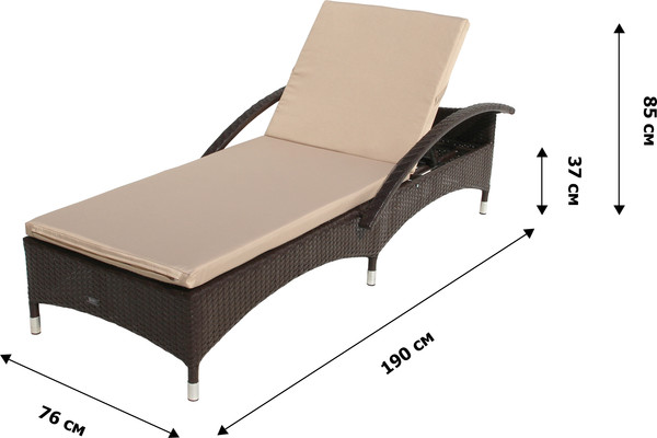 Изображение товара Шезлонг Garden Story Мальта-2 / M002-2023 (ротанг искусственный коричневый/бежевый)