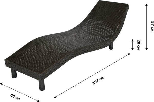 Изображение товара Шезлонг Garden Story Вико / 7024 (ротанг искусственный коричневый)