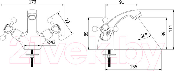 Изображение товара Смеситель Milardo Duplex DUPSB01M01