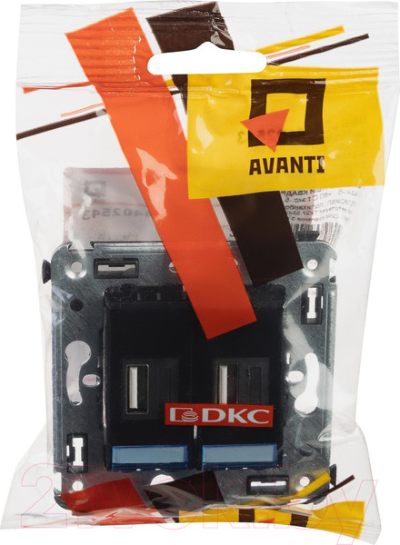 Изображение товара Розетка DKC Avanti USB / 4402543 (черный квадрат)
