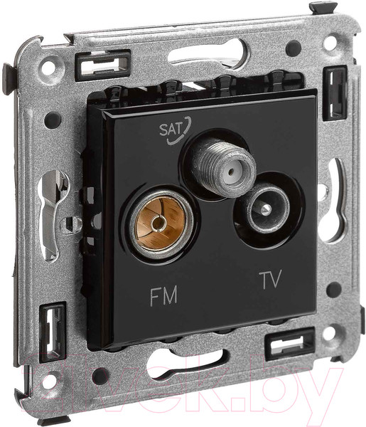 Изображение товара Розетка DKC Avanti TV-FM-SAT / 4402533 (черный квадрат)