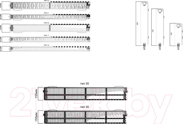 Изображение товара Радиатор стальной Ruterm Панельный 22 500x1700 C Classic 1.2