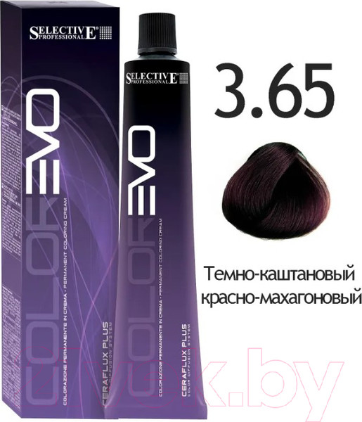 Изображение товара Крем-краска для волос Selective Professional Colorevo 3.65 / 84365 (100мл, темно-каштановый красно-махагоновый)