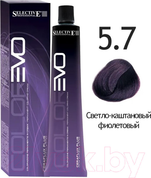 Изображение товара Крем-краска для волос Selective Professional Colorevo 5.7 / 84057 (100мл, светло-каштановый фиолетовый)