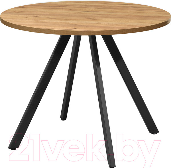 Изображение товара Обеденный стол Millwood Олесунн D900 (дуб золотой Craft/металл черный)