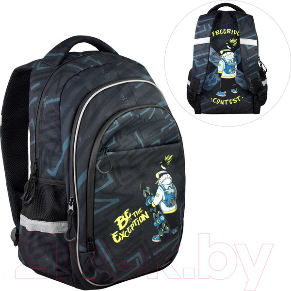 Изображение товара Школьный рюкзак Феникс+ Пингвин-сноубордист / 61258
