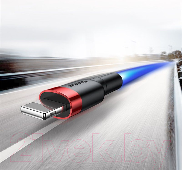 Изображение товара Кабель Baseus Cafule USB For Lightning / CALKLF-C19 (2м, черный/красный)
