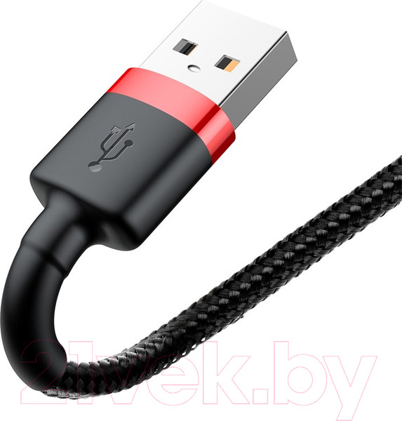 Изображение товара Кабель Baseus Cafule USB For Lightning / CALKLF-C19 (2м, черный/красный)