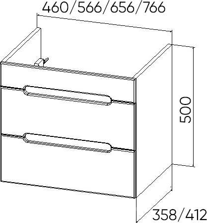 Изображение товара Тумба под умывальник Viant Марсель Como 70 / VMAR70COG-T2YP