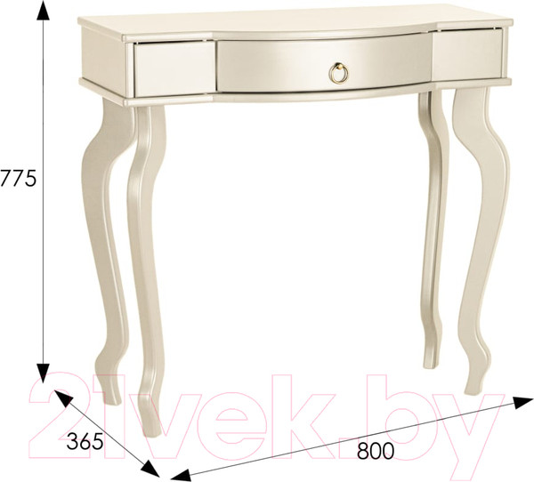 Изображение товара Консольный столик Мебелик Берже 11 (слоновая кость)