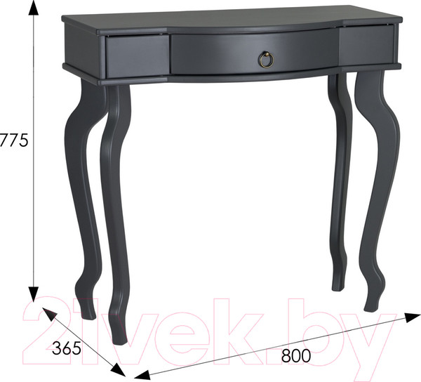 Изображение товара Консольный столик Мебелик Берже 11 (серый графит)