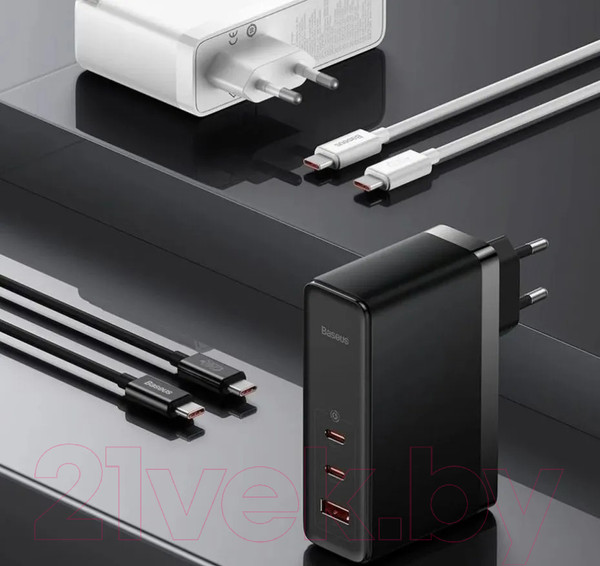 Изображение товара Зарядное устройство сетевое Baseus GaN5 Pro Fast Charger 2C+U 140W / CCGP100202 (белый)