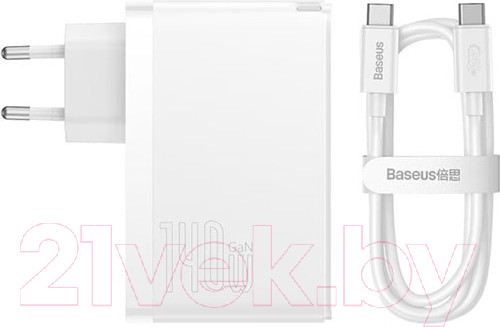 Изображение товара Зарядное устройство сетевое Baseus GaN5 Pro Fast Charger 2C+U 140W / CCGP100202 (белый)