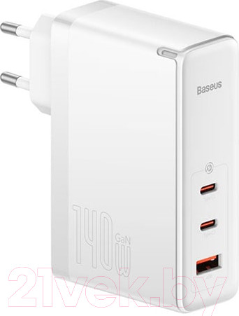 Изображение товара Зарядное устройство сетевое Baseus GaN5 Pro Fast Charger 2C+U 140W / CCGP100202 (белый)