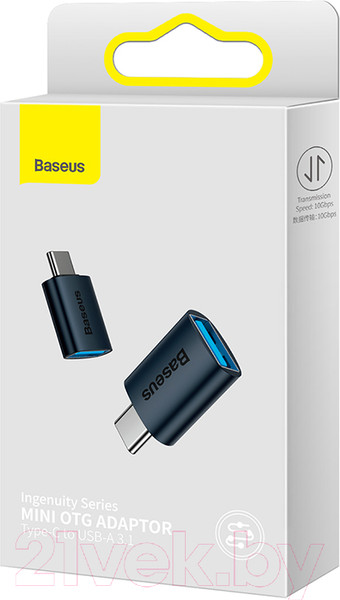 Изображение товара Адаптер Baseus Ingenuity Series Mini OTG Adaptor Type-C to USB-A 3.1 /ZJJQ00003 (синий)