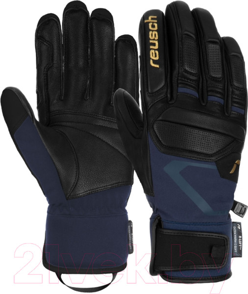 Изображение товара Перчатки лыжные Reusch Pro Rc / 6201110-7470 (р-р 9.5, Black/Dress Blue/Gold)