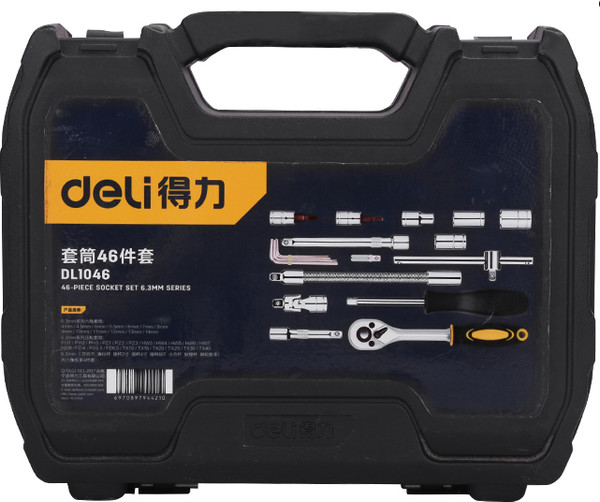 Изображение товара Универсальный набор инструментов Deli YS DL1046 (1/4", 4-14мм, 46шт, кейс)
