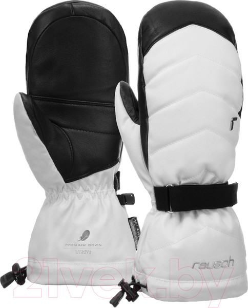 Изображение товара Варежки лыжные Reusch Nadia R-Tex Xt Mitten / 6231553-1101 (р-р 8.5, White/Black)