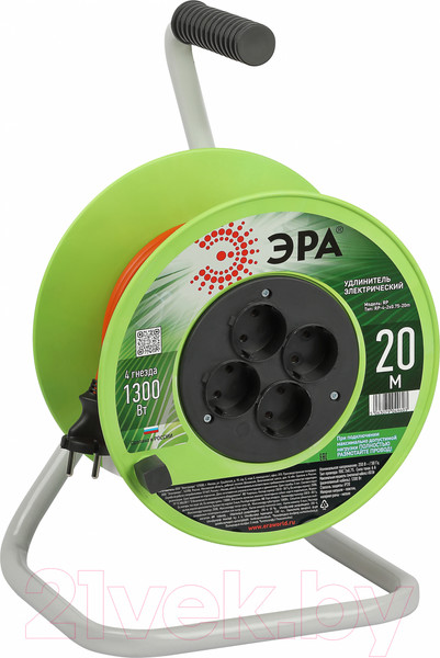 Изображение товара Удлинитель на катушке ЭРА RP-4-2x0.75-20m / Б0059779