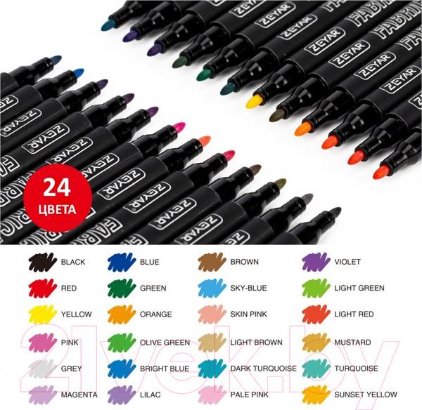 Изображение товара Набор маркеров Zeyar ZP1141 (24цв)