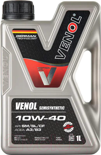 Изображение товара Моторное масло Venol Semisynthetic Multi PDG 10W40 SM/SL/CF A3/B4 / 003001 (1л)