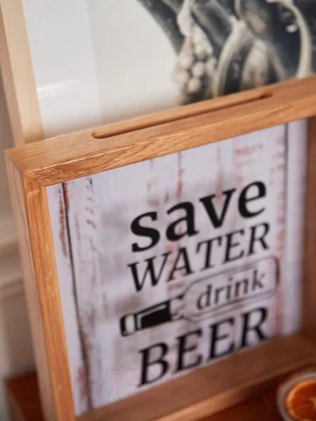 Изображение товара Копилка для пробок Richwood Save Water / beer2626-3g/natural (дерево)