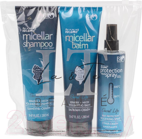 Изображение товара Набор косметики для волос Bio World Шампунь+Бальзам+Спрей BW-5
