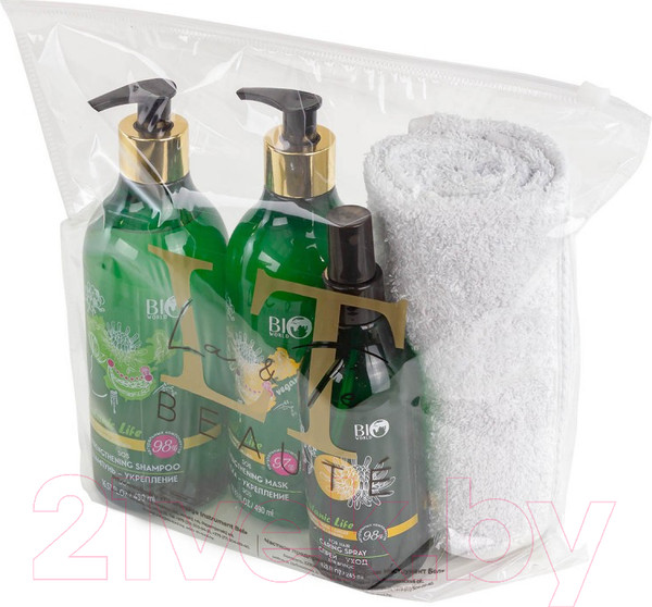 Изображение товара Набор косметики для волос Bio World Маска+Шампунь+Спрей+Полотенце BW-9