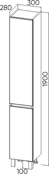 Изображение товара Шкаф-пенал для ванной Viant Мальта / VMAL300BEL-PEN