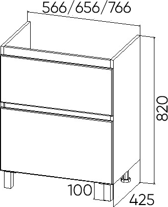 Изображение товара Тумба под умывальник Viant Мальта Como 60 / VMAL60COBEL-T2Y