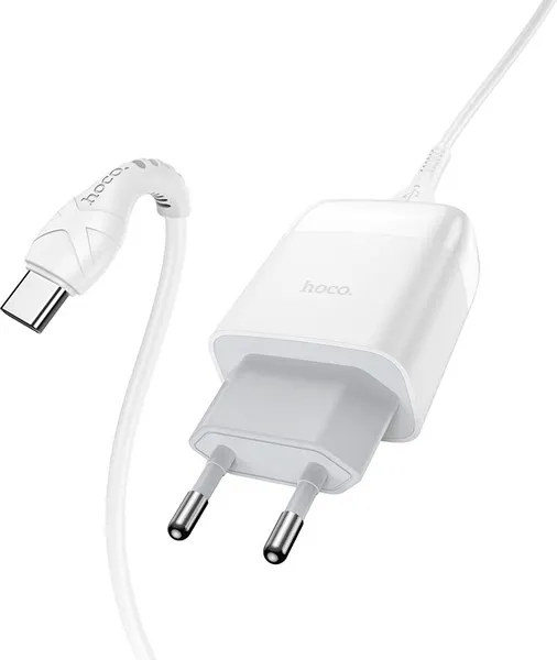 Изображение товара Зарядное устройство сетевое Hoco C72Q QC3.0 + кабель AM-Type-C / 6931474732552 (1м, белый)
