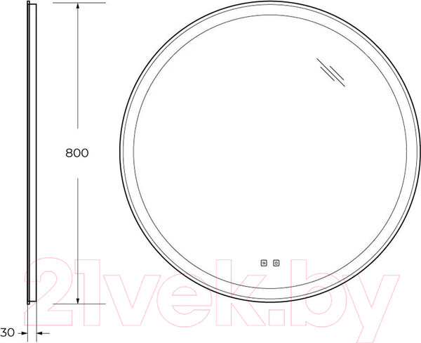 Изображение товара Зеркало BelBagno SPC-RNG-800-LED-TCH-SND
