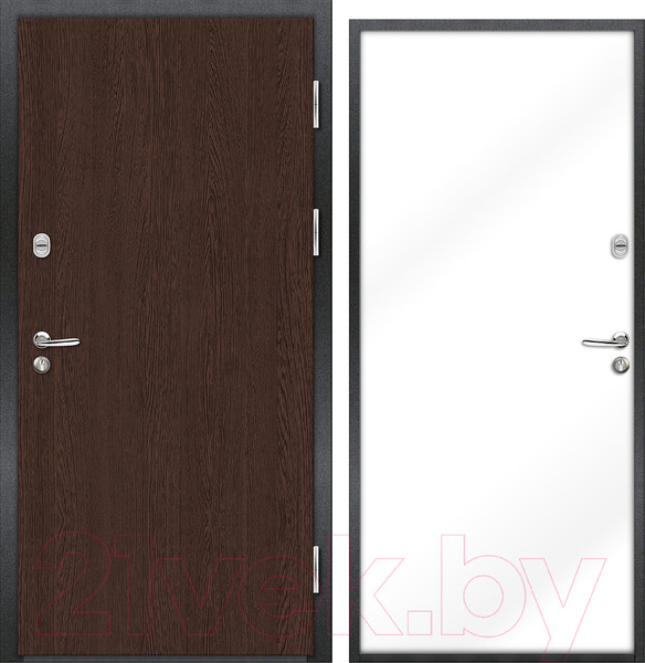 Изображение товара Входная дверь Nord Doors 70 98x206 правая глухая (венге/RAL 9003 муар)