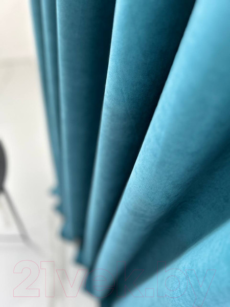 Изображение товара Комплект штор Модный текстиль Канвас 06L / 112MTKANVASMO2-5 (250x180, 2шт, бирюзовый)